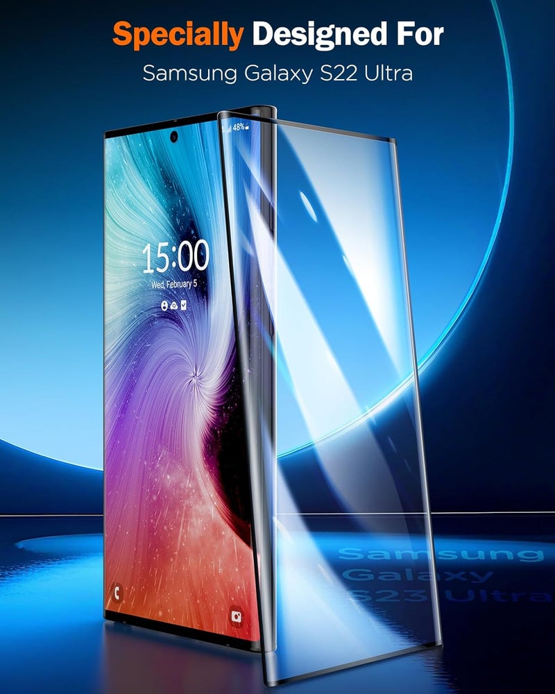 LK 2 Pack for Samsung Galaxy S22 Ultra Screen Protector, [GAME-CHANGER Nano Ceramic Film] [9H+ Hardness] [12FT Military Grade Shatterproof] [Bubble-Free] Upgrade from Tempered Glass - Image 3
